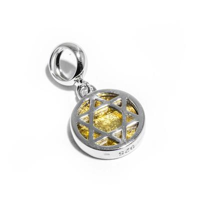 [World Accessories Carmelo] Hexagram Gibeon Meteorite Silver Pendant Pendant Top for Women and Men (Gold)