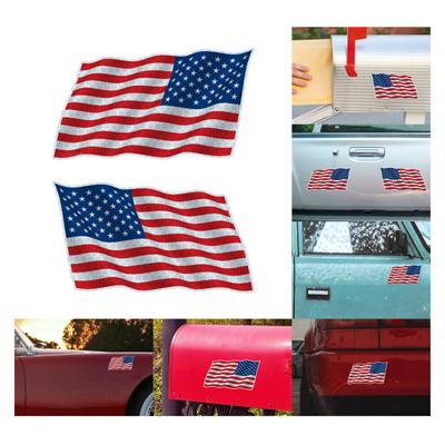 2 Stück Autoaufkleber Selbstabsorption Feine Verarbeitung Reflektierende USA-Flagge Autoaufkleber für Van
