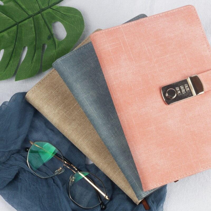 Password Notebook Creative Students Leather Password Travel Retro Loose-leaf Notebook Password A5 Notebook