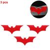 Reflective Bumper Decal Fluorescent Red Rectangle Bat Pattern 3 Pcs