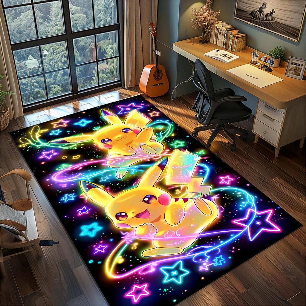 Pokemon Anime Rug Carpet Large Area Rug Non Slip Washable Floor Mat Gamer Room Bedroom Home Decor -QJY