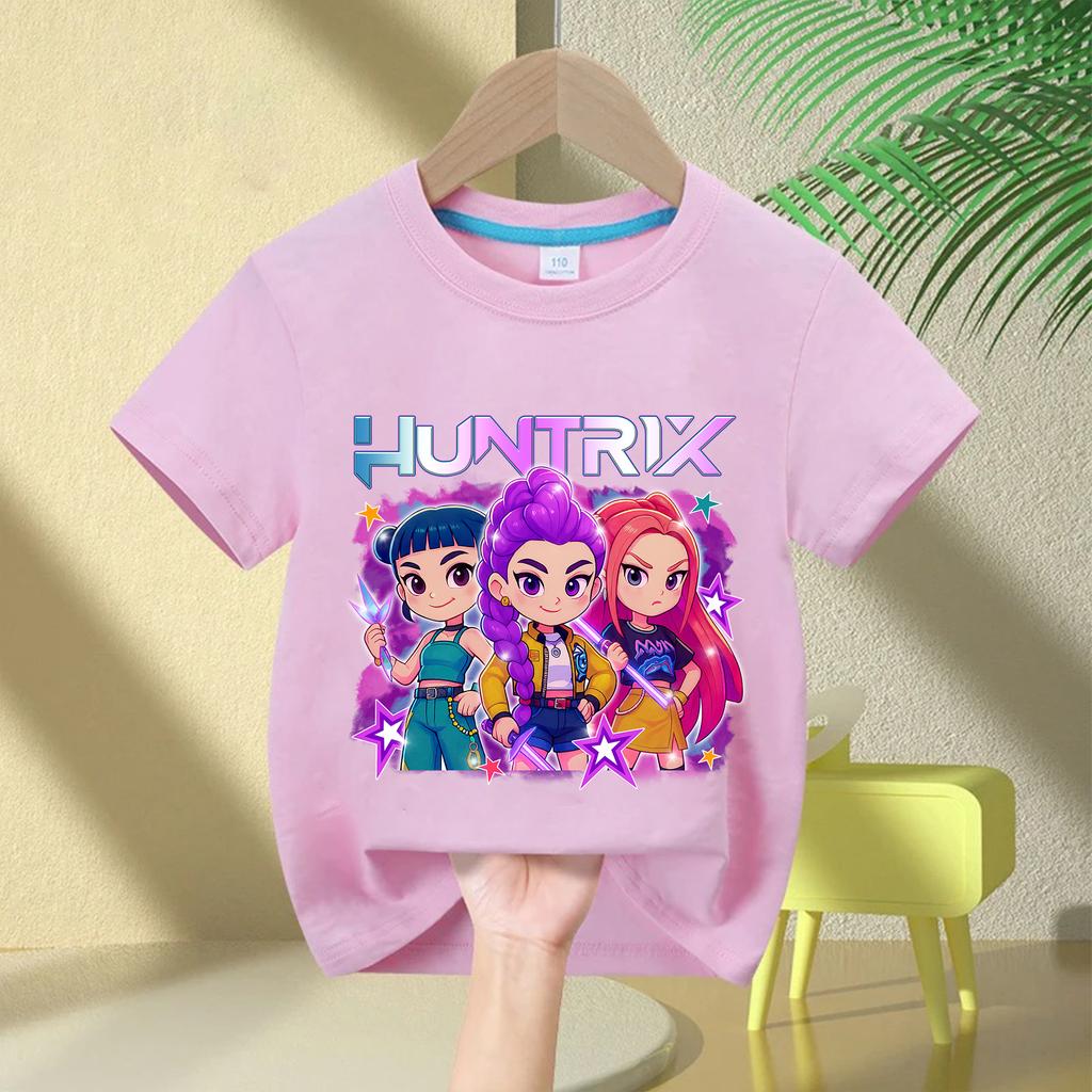 T-Shirts Girls Children's T-shirt Cartoon Printed Fashion Casual Top Crew Neck Cartoon Girl T-Shirt Casual Girl Clothes