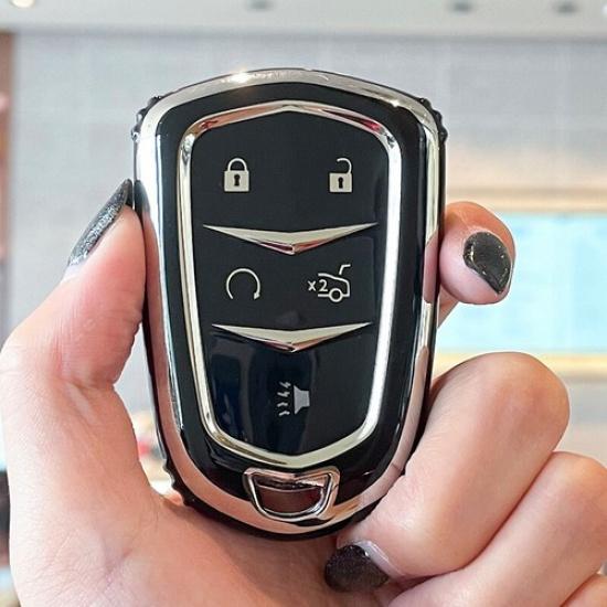 TPU Soft Remote Key Fob Cover Case Holder Shell For Cadillac CT6 ATS XTS SRX