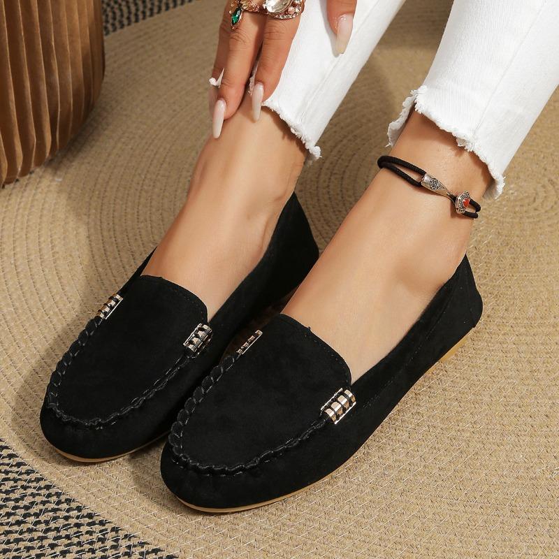 Changping bottom shallow mouth casual single shoes women's spring and autumn new large size light work shoes Doudou shoes