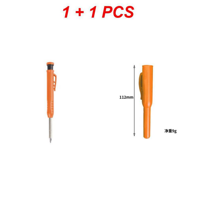 Carpenter's Movable Pen Deep Hole Marking Pencil Refill Carpenter Scriber Mechanical Pencil With Sharpener Stationery Supplies