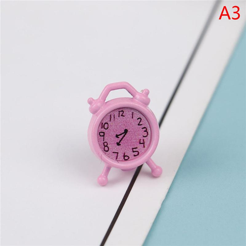 Scale 1:12 Alarm Clock Mini Home Decoration Dollhouse Miniature Toy Lovely Doll Kitchen Living Room Accessories