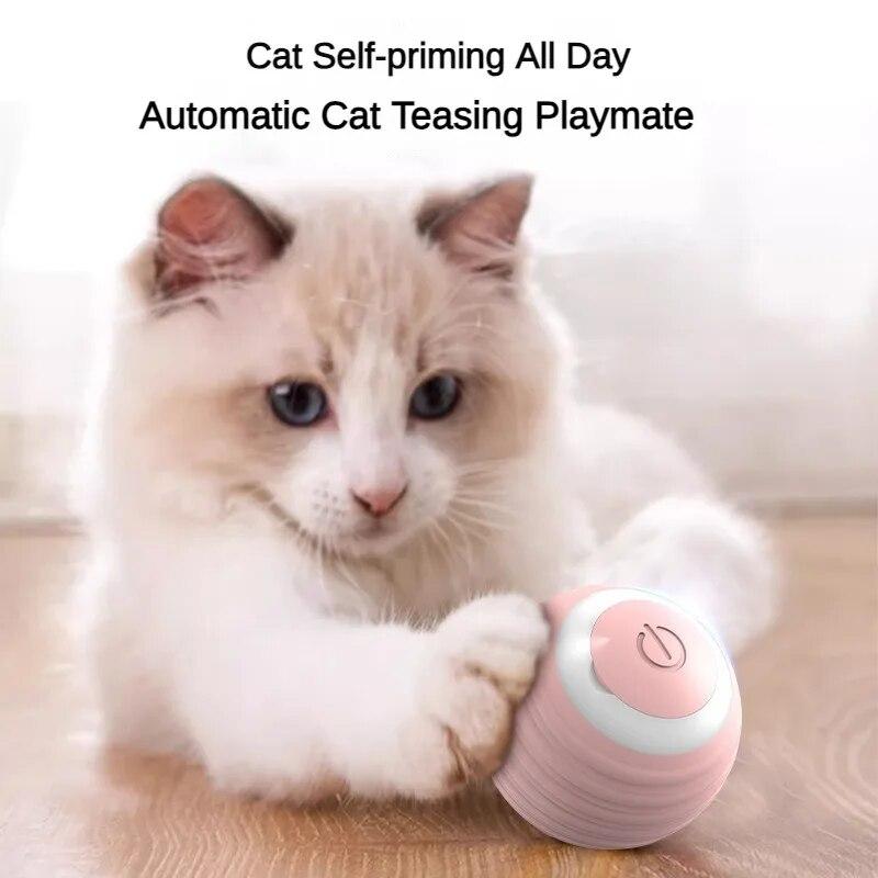 Interaktiver Katzenball für Haustiere, intelligenter elektrischer Indoor-Katzen-/Hunde-Entlastungsball, Selbstglück, automatisch rollender magischer Ball, Katzenzubehör