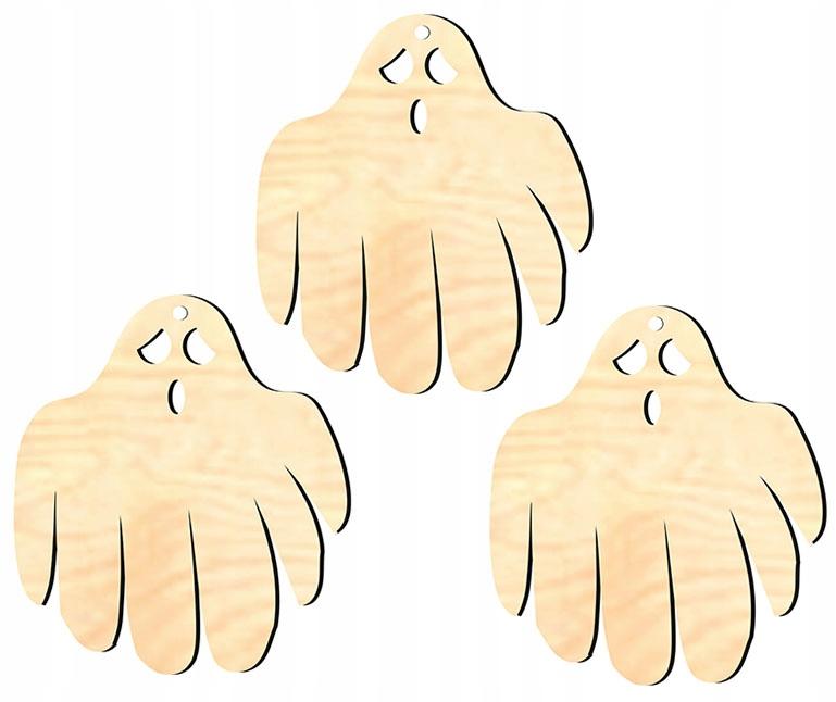 Zawieszka ozdoba halloween drewno h6 3 szt.