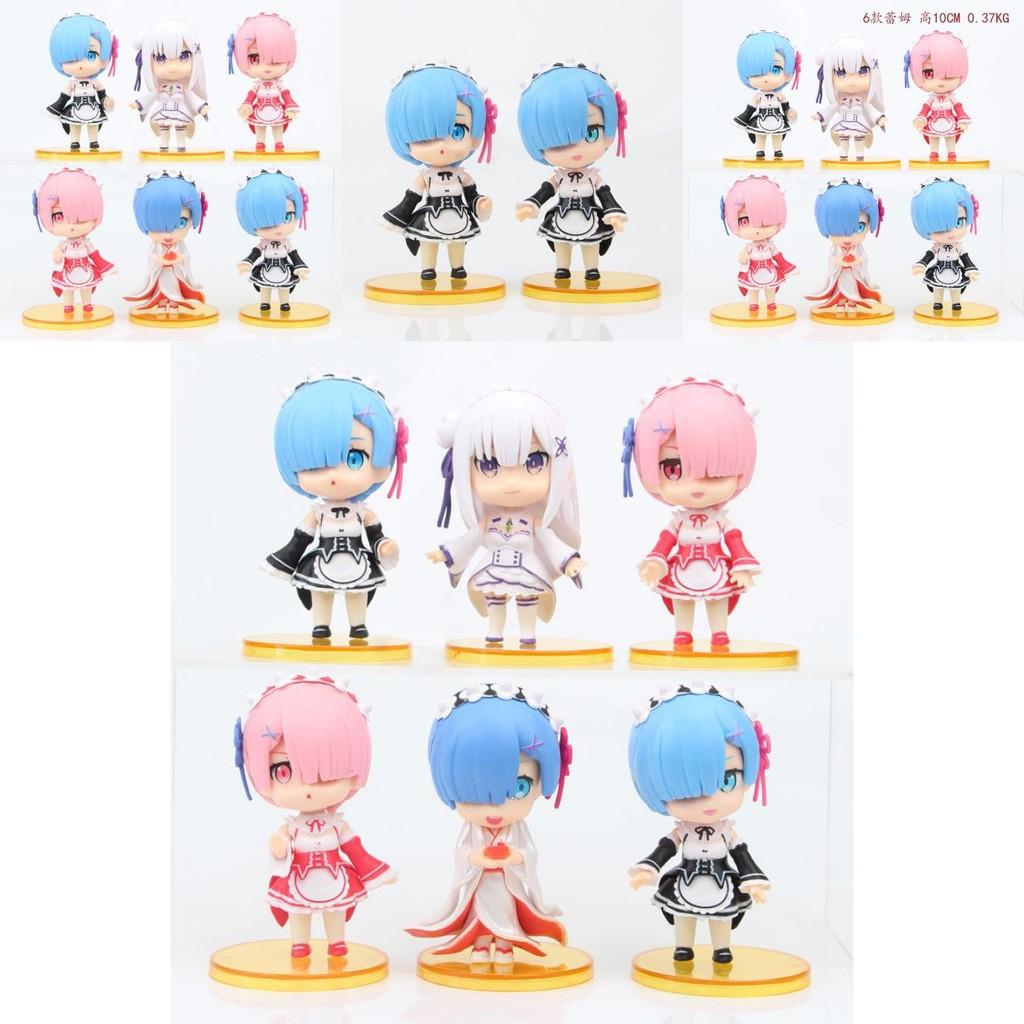 Adorable Pvc Rem Figure Set Six Cute Q Version Models From Re Zero Starting Life In Another World