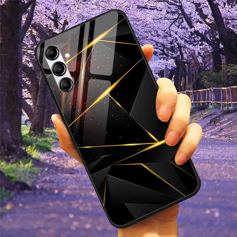 Tempered Glass Phone Case For Samsung A34 A14 A54 5G Cover For Galaxy A13 A137F A24 M54 A8 Plus Hard Back Bumper A 54 GalaxyA34
