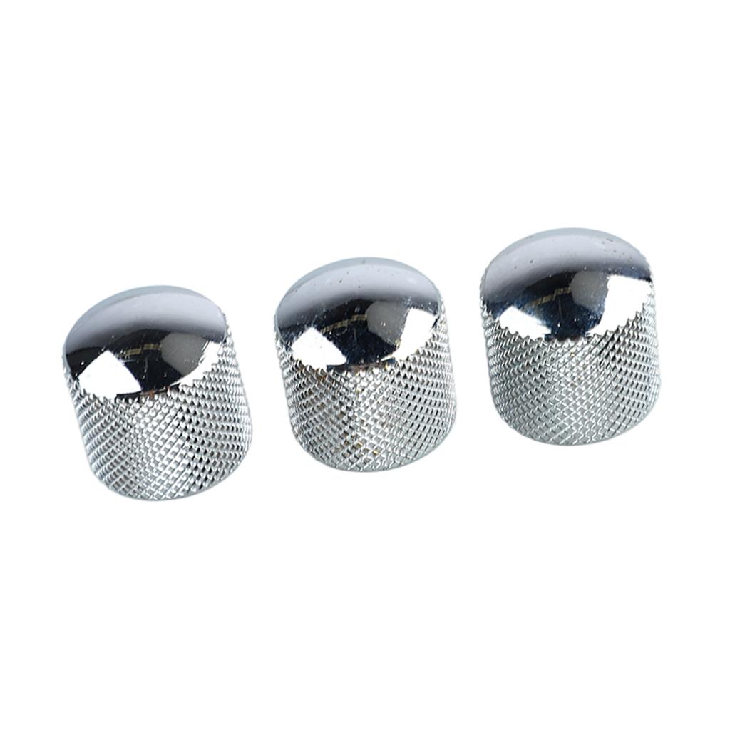 3Pcs Silver Electric Bass Volume Knob Electric Guitar Volume Tuning Potentiometer Control Knob