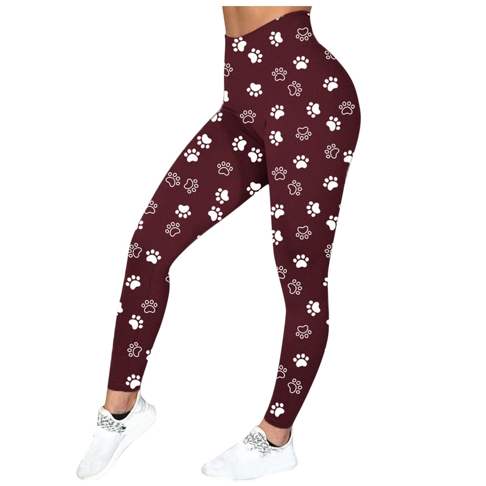 

Жіночі вузькі спортивні штани з цифровим принтом, стрейч-штани для йоги XXL винний