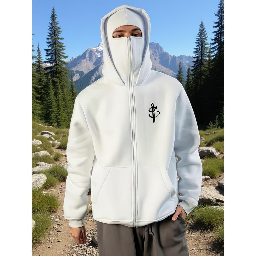 Fashionable and Minimalist Zipper Sweatshirt, Sporty Double Hooded Jacket, Fashionable Street Style Print S