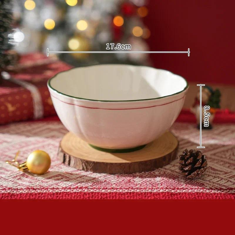 Creative Christmas Tree Ceramic Plate Set High End Restaurant Dessert Plates Breakfast Delicious Salad Plate Exquisite Tableware