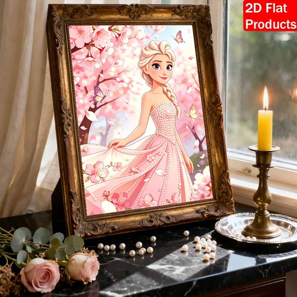 Disney DIY Pearl Art Painting Frozen Elsa Home Wall Decoration Pearl Gemstone Painting Pictures Crafts Home Decoration