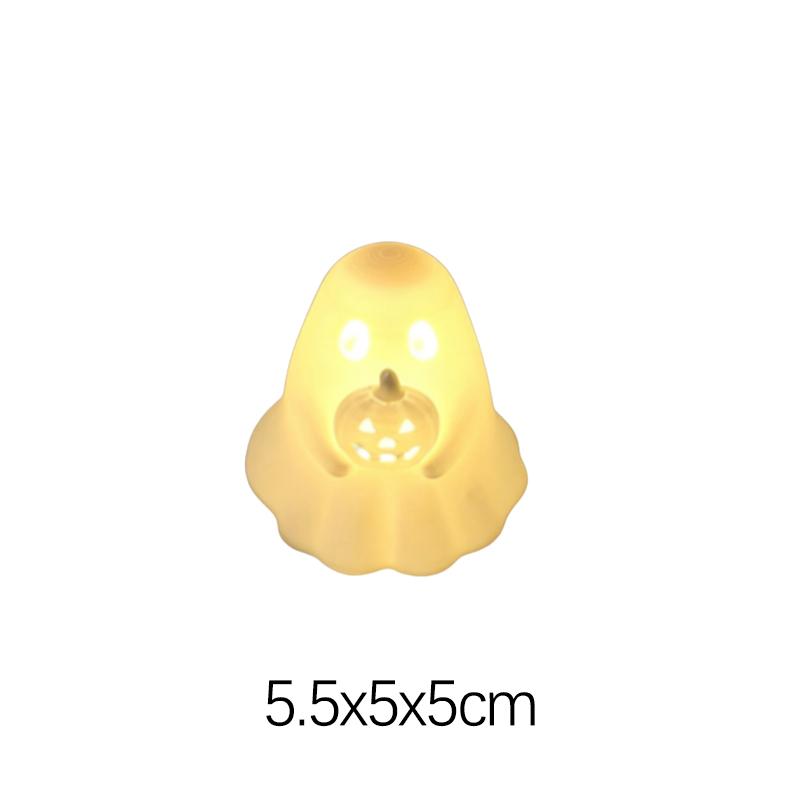 Cute Halloween Decorative Ghost Figures 3D Printed Ghost Ornament with LED Light Warm Glow Halloween Desktop Decorations