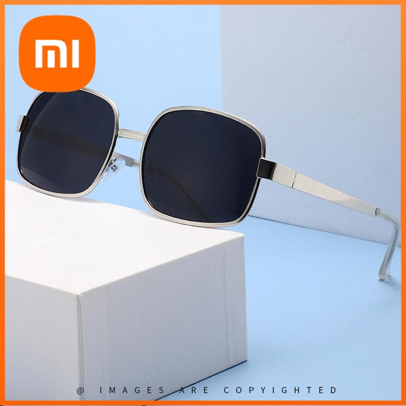 Xiaomi Unisex Square Metal Sunglasses UV400 Retro Large Frame Shades Fashion Eyewear for Men Women Driving Travel Outdoor