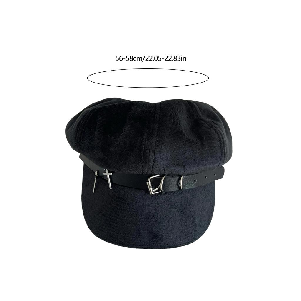Fashionable Crosses Beret Hat Soft Sweet Beret Hat British Stylish Beret Hat for Fashion Enthusiasts