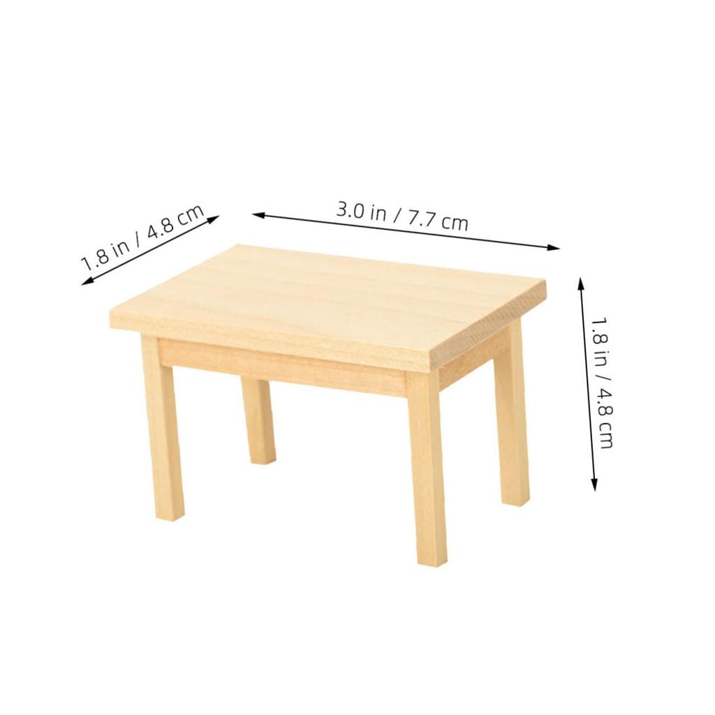 NOLITOY Mini Domek dla Lalek Drewniany Stół Model Mebli Mini Biurko Figurka Dom Stół Figurka Meble Drewniany Model Drewniany Mini