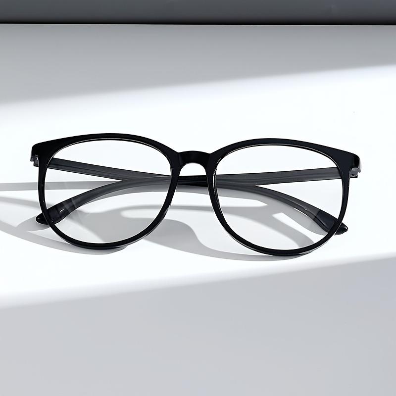 Unisex Round Frame Blue Light Blocking Spectacles Full Rim PC Material Eyeglasses with Case