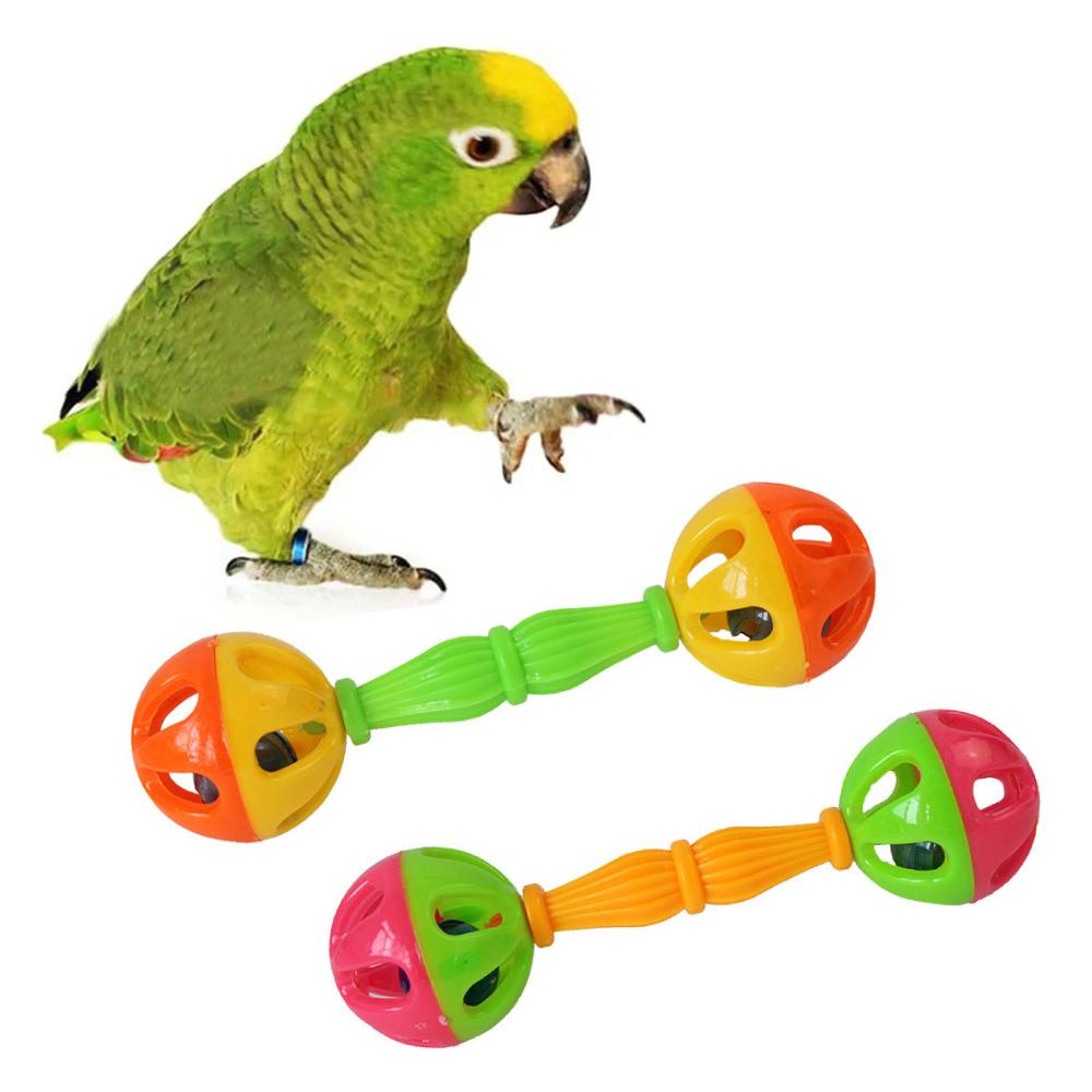 3/2/1 PCS Parrot Toy Inventive Rattle Bite Resistant Bird Bite Toy Double-head Bell Ball Toy Parrot Training Toy Bird Toys