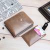 Multifunctional Business Card Bag External PU Leather Card Holder Casual Men Short Wallet  Outdoor