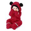 Boys and Girls Bear Long Sleeve Hooded Foot Wrapped Bodysuit Crawling Suit