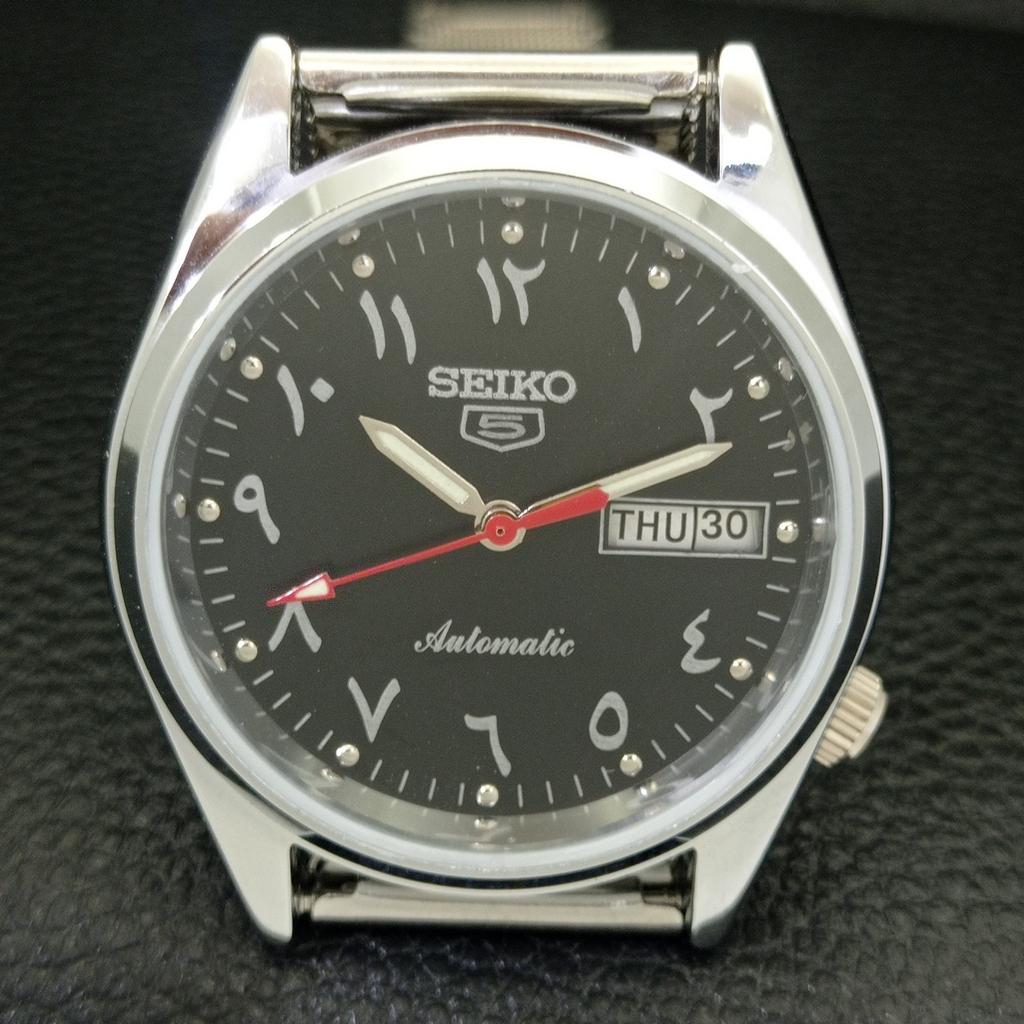 REFURBISHED AUTOMATIC SEIKO 5 JAPAN 6309A MENS ARABIC BLACK DIAL WATCH a427361-2 QRL-a427361