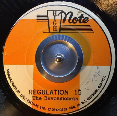 7inch Record REVOLUTIONARIES  Regulation 15 NONE High Note Jamaica Reggae Ska  Dub Used