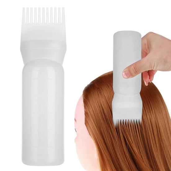 Barber Shampoo Bottle 120ml High-Density Plastic Hair Dye Applicator with Comb Scalp Massage Portable Salon Essential
