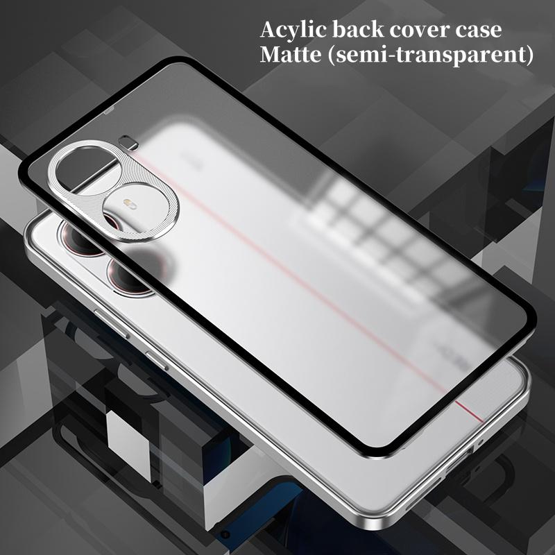 Elastic Snap Magnetic Metal Bumper Frame Case For Xiaomi Poco X7 Pro / Redmi Turbo 4 Pro / Turbo 4 Clear Matte Back Cover