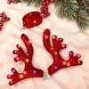 Reindeer Car Decor Christmas Cute Waterproof with LED Light Nose Antlers Kit Vehicle Accessories for Winter Holiday New Year