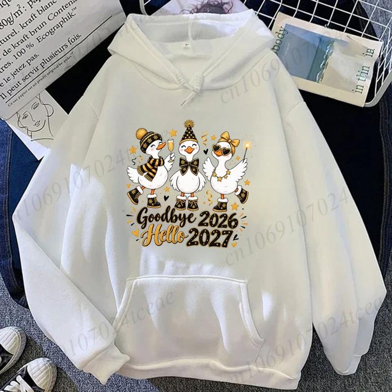 Goodbye 2026 Hello 2027 Christmas Hoodie New Year Sweatshirt Holiday Pullover Tracksuits Hooded Sweatshirt