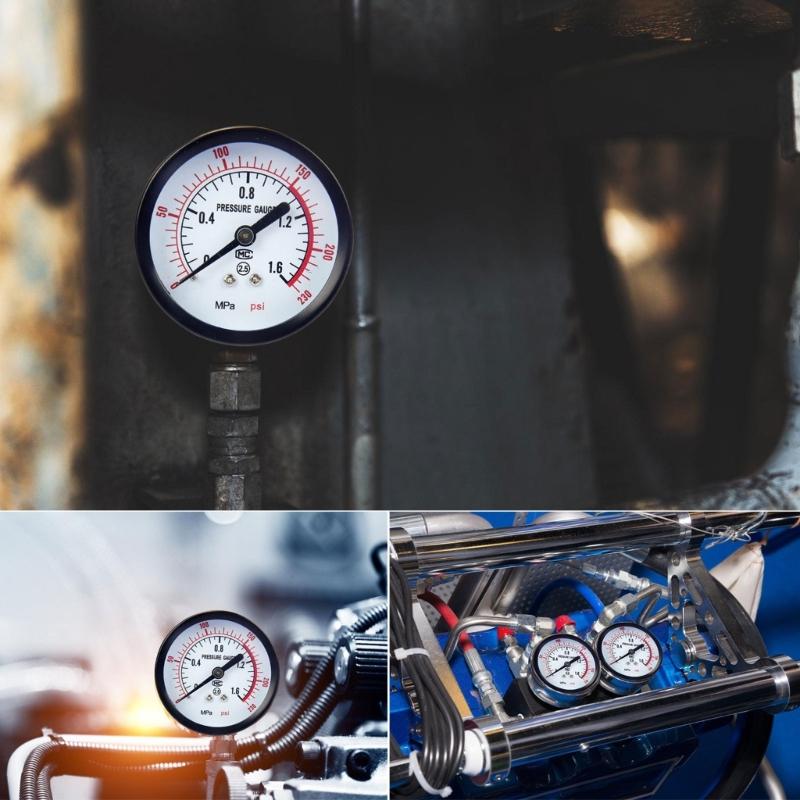 High Precise Pressure Gauge Set with 3Connectors Ensures Safe &Efficient Operations Of Air Compressors For Professional