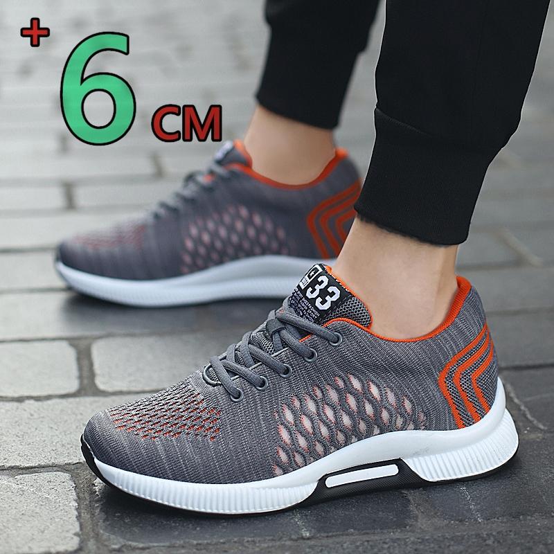 Herren Casual Lift Sneaker Sommer Versteckte Absätze Elevator Schuhe Bequeme Atmungsaktive Erhöhungsschuhe Für 6CM Sportliche Größere Schuhe