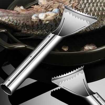 Sharp Stainless Steel Fish Scaler Descaler Knives Scales Cleaning Descaling Scraper for Bream Salmon Fishes Seafood Market