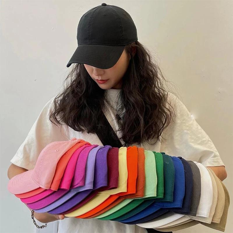 Sommer Unifarbene Damen Sport Baseballkappe Verstellbare Unisex Baseballkappen Familien Baseball Sonnenhüte Hip-Hop-Hut Großhandel Kappen
