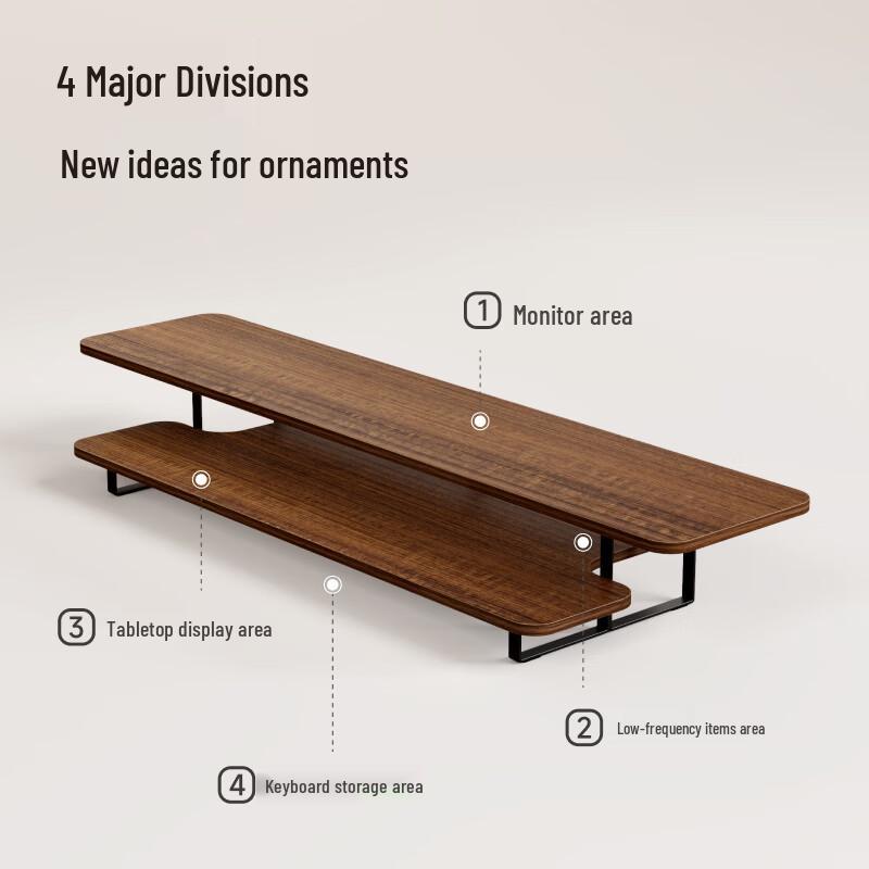 Brateck Dual-Layer Monitor & Laptop Riser with Storage
