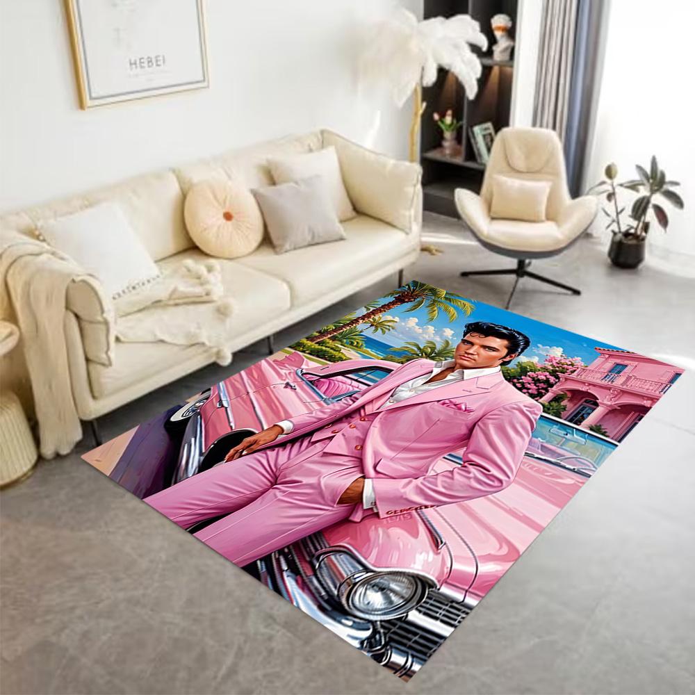 Elvis Presley Live Performance Floor Mat Suitable for Living Rooms Dining Room Study room Foyer Antislip Carpet Decorate Offices