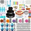 398/413-Piece Cake Decorating Kit With Turntable Piping Tips Non-Stick Carbon Steel Baking Pan Set