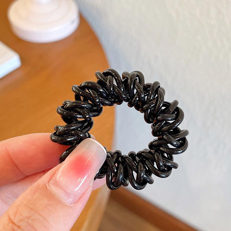1PC Thick Telephone Women Wire Elastic Hair Band Colour Spiral Cord Stretch Rubber Band to Hold Heavy Girls Hair Accessories