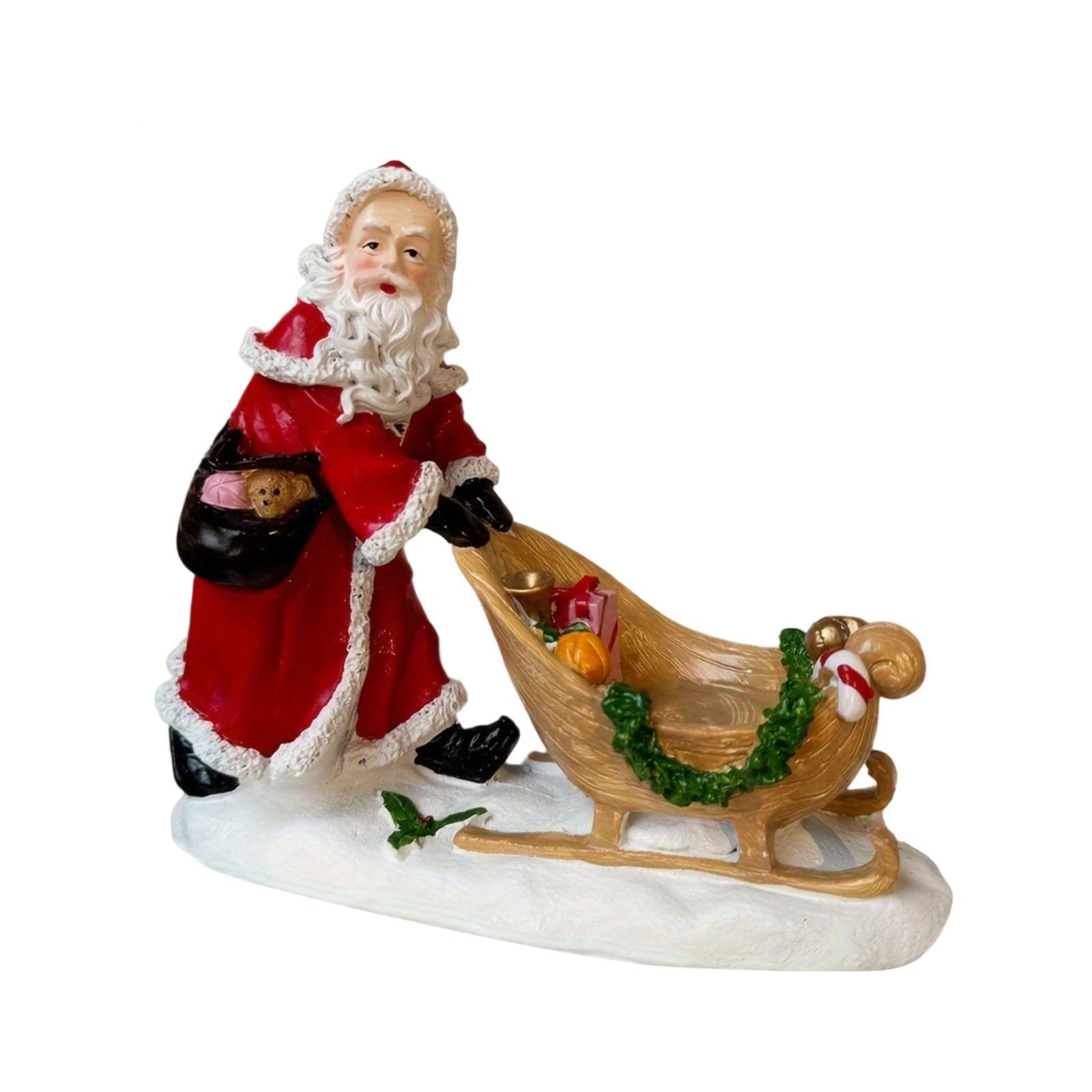 

Santa Sled Statue Resin Crafts Holiday Party Props Home Decoration Ornaments One Size