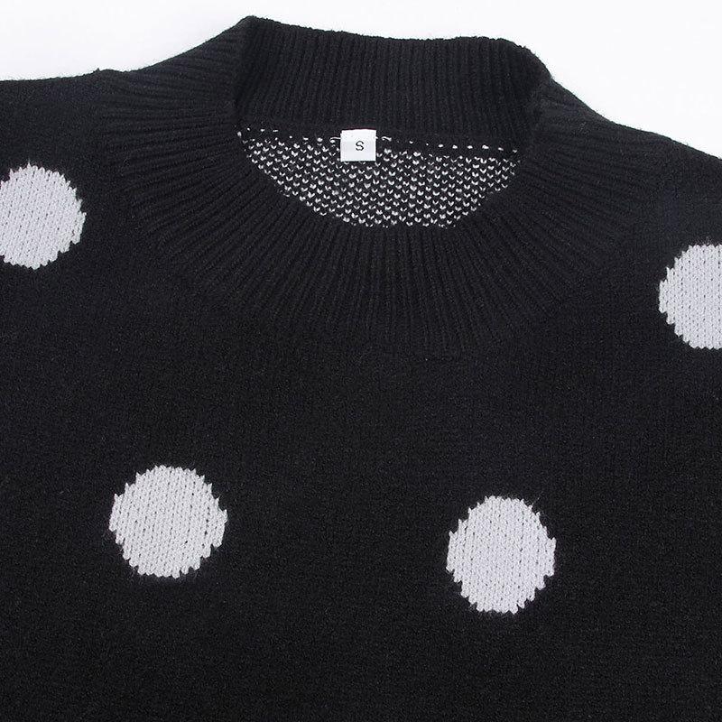 Women's Fall/winter Loose Jacquard Crew-neck Knitted Long Beard Sweater