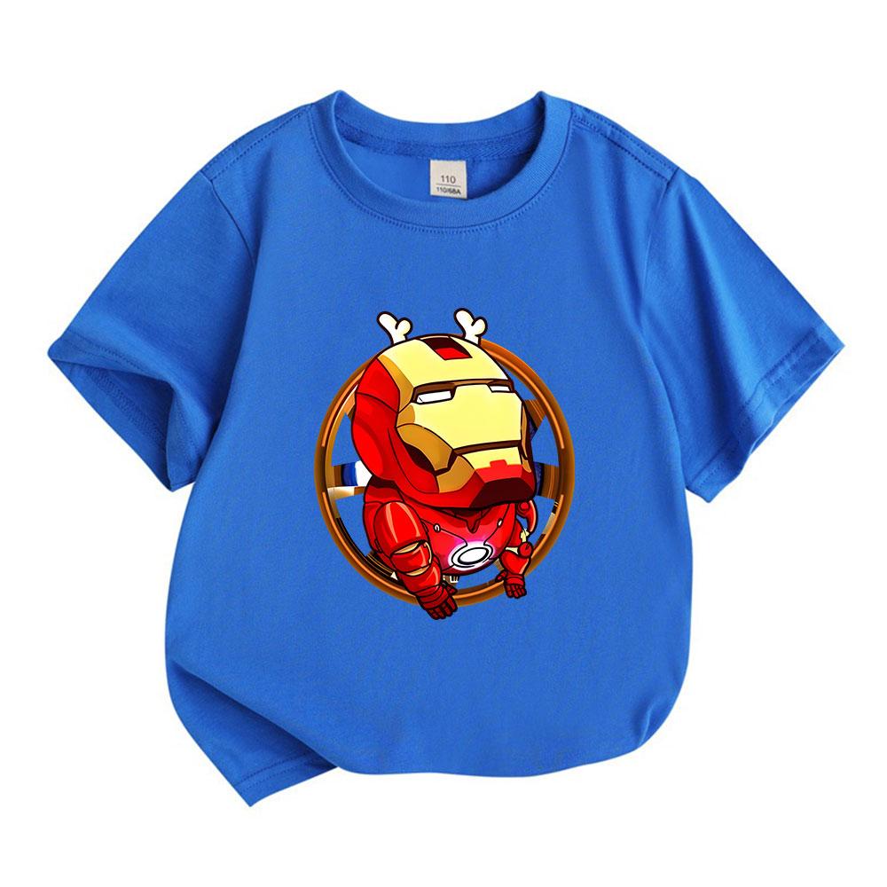 Kids Boys Girls 100% Cotton Crew Neck Short Sleeve T-Shirt,