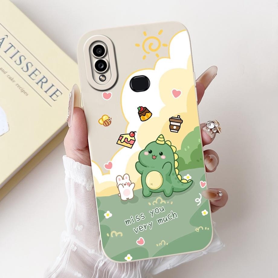 Etui Na Samsung Galaxy A10 A105F A10s A107F Miękki Płynny Silikon Tylna Klapka Na Samsung M01s SM-M017F Etui Królik Kot Panda