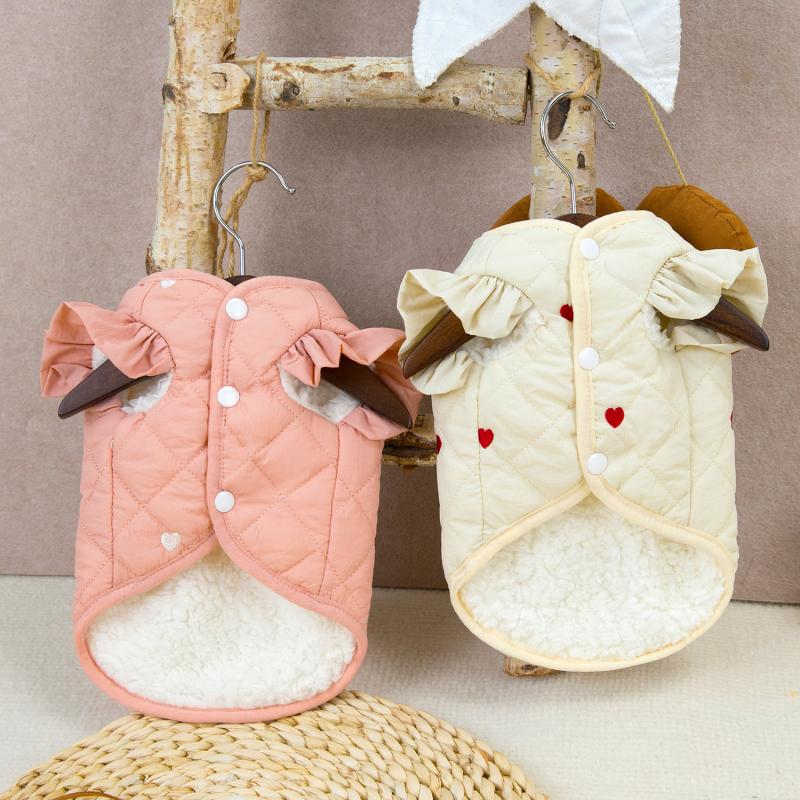 Dog Coat Winter Warm Love Flying Sleeve Dog Jacket Soft Thicken Puppy Clothes French Bulldog Chihuahua Bichon Teddy Clothing