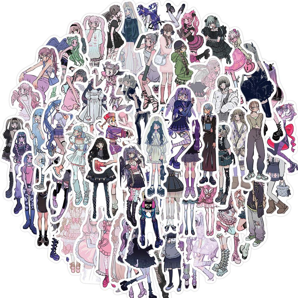 10/30/63pcs Fashion Y2K Domi Girl Stickers Cool Aesthetic Sticker Decoration Notebook Skateboard Phone Cartoon Decals Decoration