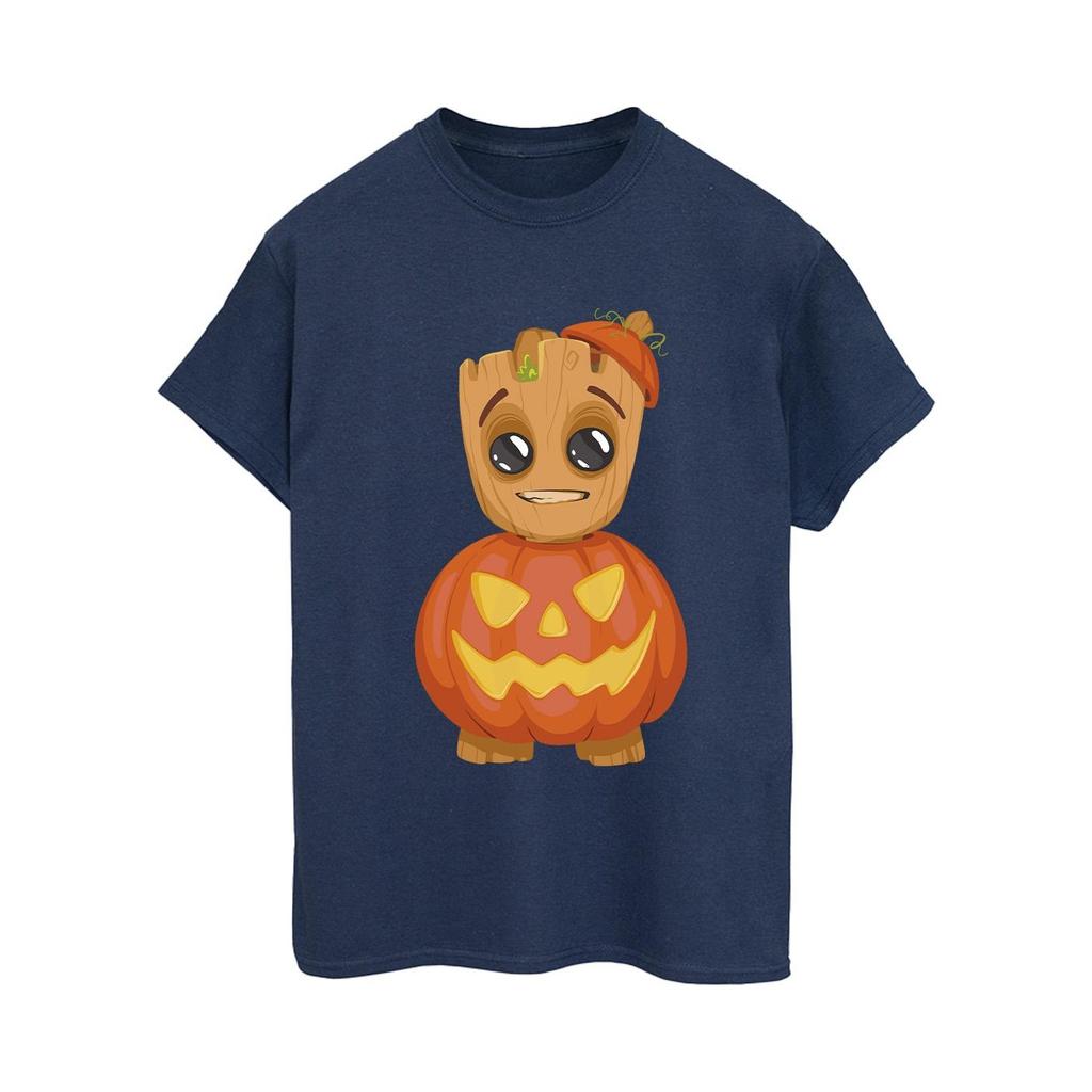 I Am Groot Womens/Ladies Groot Pumpkin Cotton Boyfriend T-Shirt