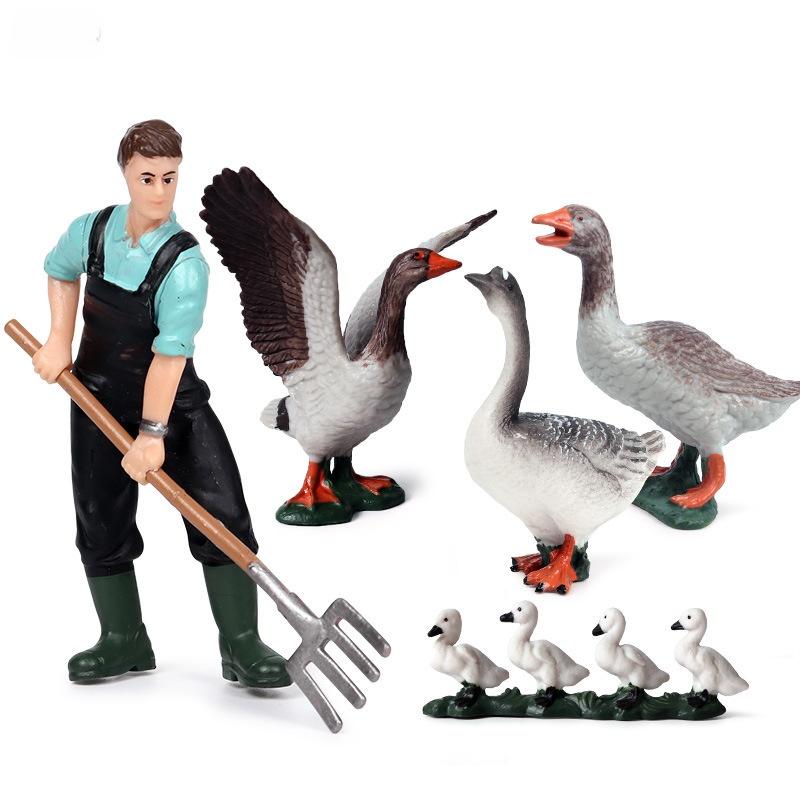 Farm Pasture Simulation Plastic Doll Model Ornament Farmer Worker Animal Woman