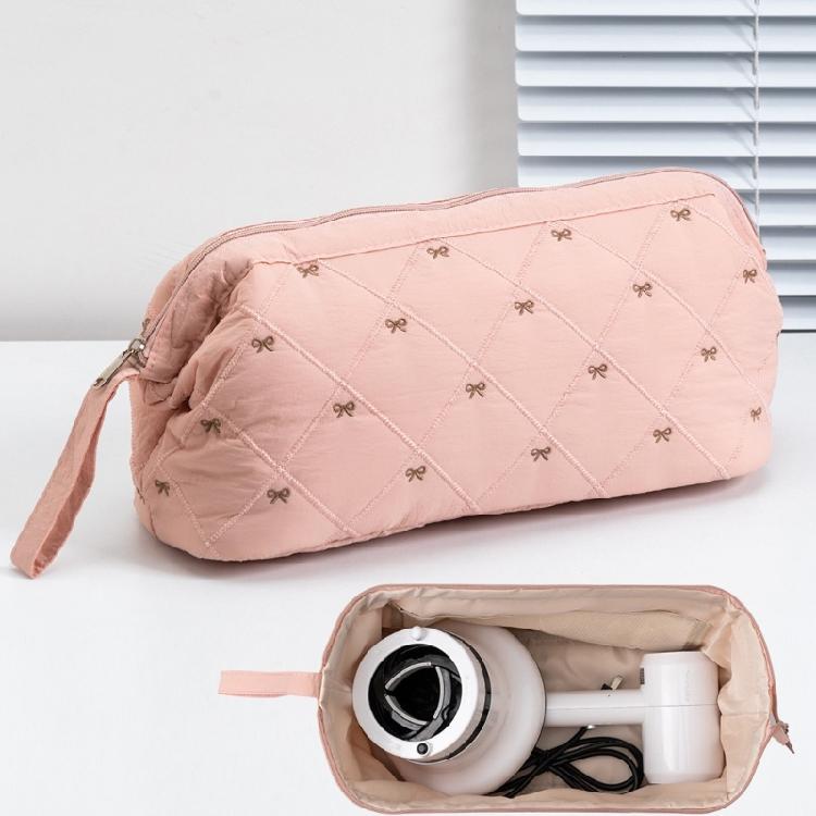 Spacious Multi Compartment Travel Toiletry Bag for Organizing Hair Styling Tools and Cosmetics Lightweight Foldable